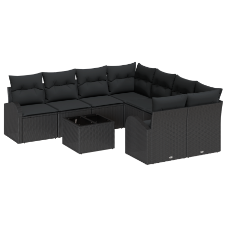 vidaXL Tuin Sofa Set Zwart 55 x 55 x 37 cm poly rattan afbeelding2 - 1
