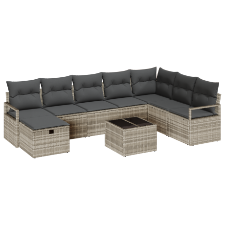 vidaXL Bankstel met kussen 5 pcs poly rattan afbeelding2 - 1