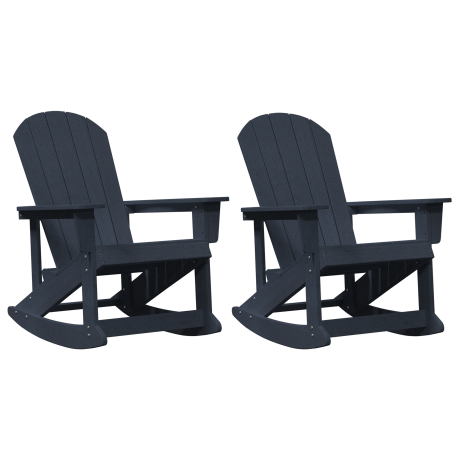 vidaXL Adirondack Schommeltjes 2 pcs Marineblauw HDPE afbeelding2 - 1