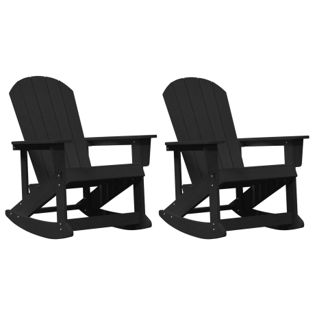 vidaXL Adirondack Schommeltjes 2 pcs Zwart HDPE afbeelding2 - 1