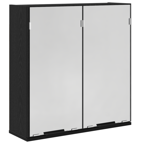 vidaXL Badkamer Spiegelkast - Zwart Eiken, 64x20x66.5 cm, Gemaakt van Geengineerd Hout afbeelding2 - 1