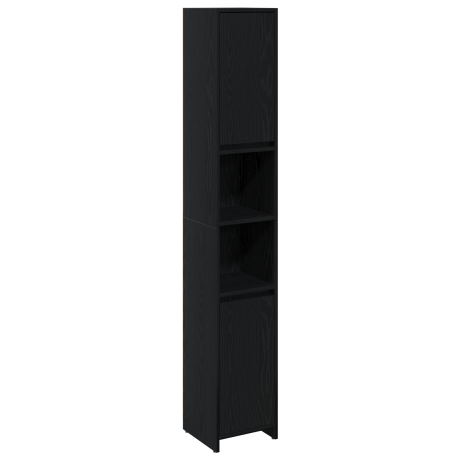 vidaXL Badkamerkast 30x30x183,5 cm bewerkt hout zwart eikenkleurig afbeelding2 - 1