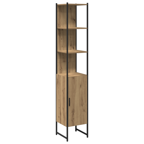 vidaXL Badkamerkast artisanaal eikenkleurig 33 x 33 x 185,5 cm afbeelding2 - 1