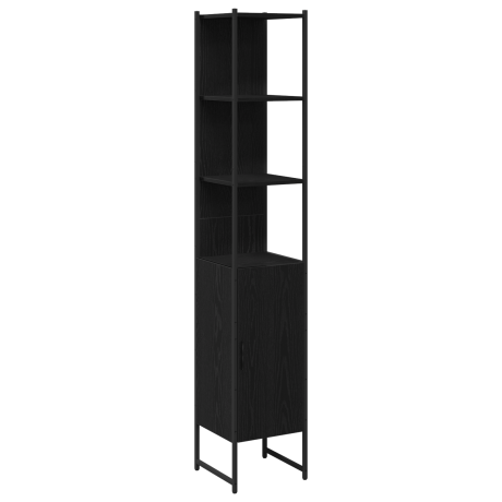 vidaXL Badkamerkast 33x33x185,5 cm bewerkt hout zwart eikenkleurig afbeelding2 - 1