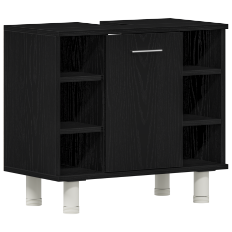 vidaXL Badkamerkast 60x32x54 cm bewerkt hout zwart eikenkleurig afbeelding2 - 1