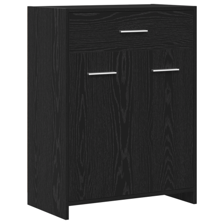 vidaXL Badkamerkast Zwart Eiken 60x33x80 cm Geengineerd Hout afbeelding2 - 1