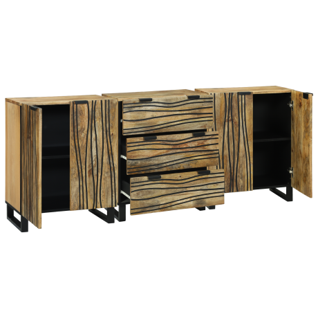 vidaXL Badkamermeubelset met lade met plank 3 pcs Bruin Bewerkt hout afbeelding2 - 1
