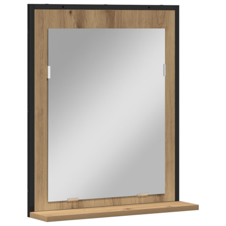vidaXL Badkamerspiegel 50x12x60 cm bewerkt hout artisanaal eiken afbeelding2 - 1