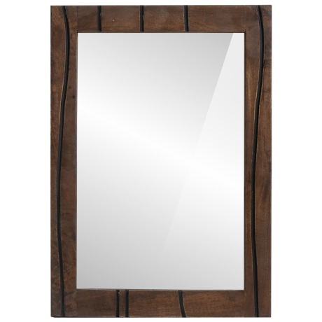 vidaXL Badkamerspiegel 50x70x3 cm Massief Mangohout afbeelding2 - 1