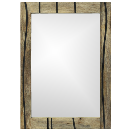 vidaXL Badkamerspiegel 50x70x30 cm Massief Mango Hout afbeelding2 - 1