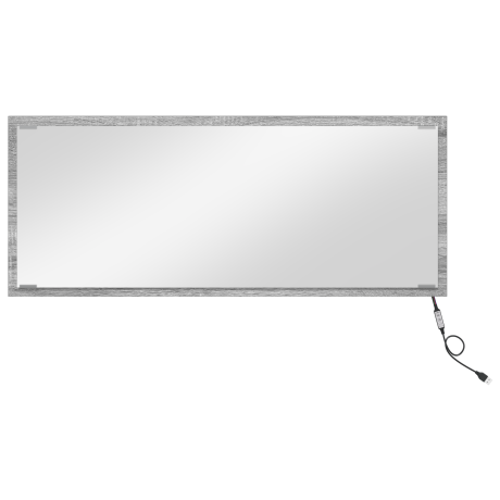 vidaXL Badkamerspiegel met LED 90x8,5x37 cm grijs sonoma eikenkleurig afbeelding2 - 1
