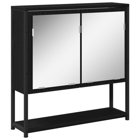 vidaXL Badkamerspiegelkast 60x16x60 cm bewerkt hout zwart eikenkleurig afbeelding2 - 1