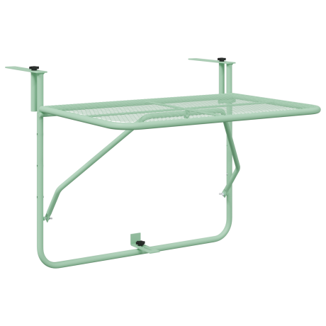 vidaXL Balkontafel hangend inklapbaar 60x40 cm staal mintgroen afbeelding2 - 1