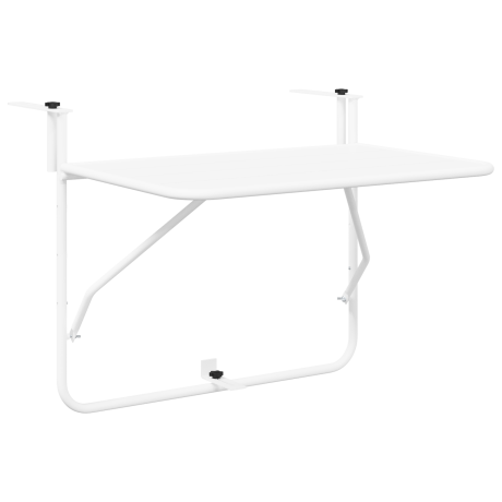 vidaXL Balkontafel hangend inklapbaar 60x40 cm staal wit afbeelding2 - 1