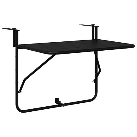 vidaXL Balkontafel hangend inklapbaar 60x40 cm staal zwart afbeelding2 - 1