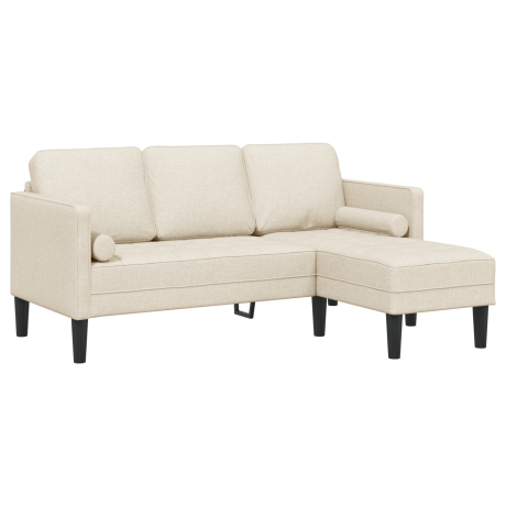 vidaXL Bank 3-zits L-vormig 160 cm linnen afbeelding2 - 1
