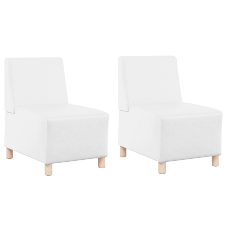 vidaXL Bankstoelen 2 pcs Wit 55 x 74 x 82 cm Kunstleer afbeelding2 - 1