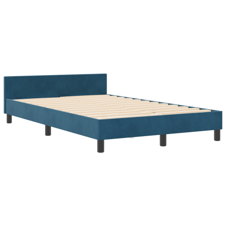 vidaXL Bedbank fluweel donkerblauw 120x200 cm afbeelding2 - 1