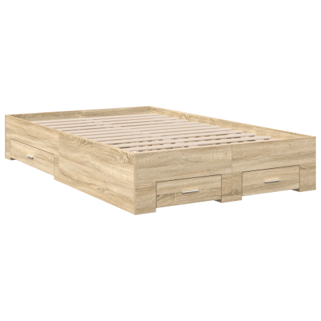 vidaXL Bedframe met lade met opslag Bruin 120 x 190 cm Bewerkt hout afbeelding2 - 1