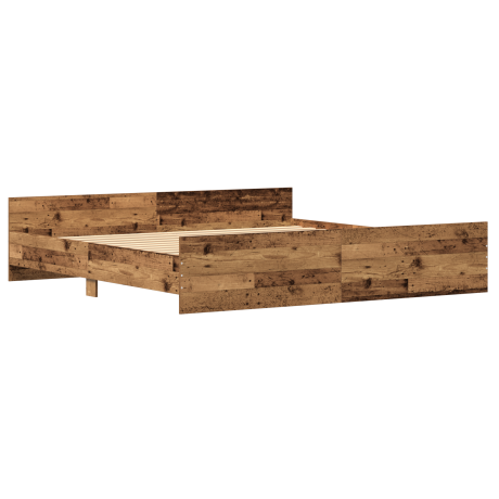 vidaXL Bedframe bewerkt hout oud houtkleurig 200x200 cm afbeelding2 - 1