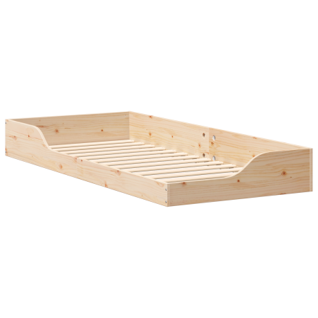 vidaXL Bedframe Bruin 100 x 210 cm Massief grenenhout afbeelding2 - 1