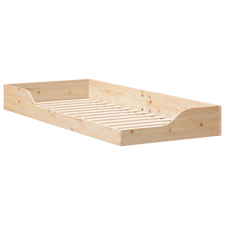 vidaXL Bedframe Bruin 100 x 220 cm Massief grenenhout afbeelding2 - 1