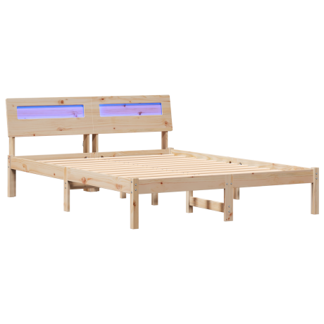 vidaXL Bedframe met hoofdeinde Bruin 120 x 190 cm Massief grenenhout afbeelding2 - 1