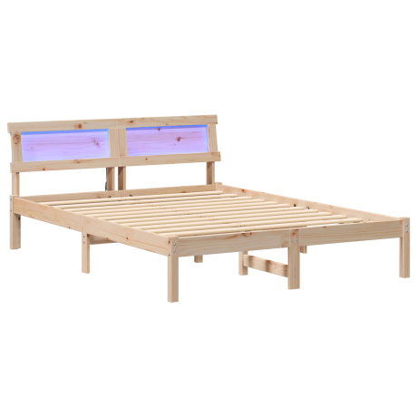 vidaXL Bedframe met hoofdeinde Bruin 120 x 200 cm Massief grenenhout afbeelding2 - 1