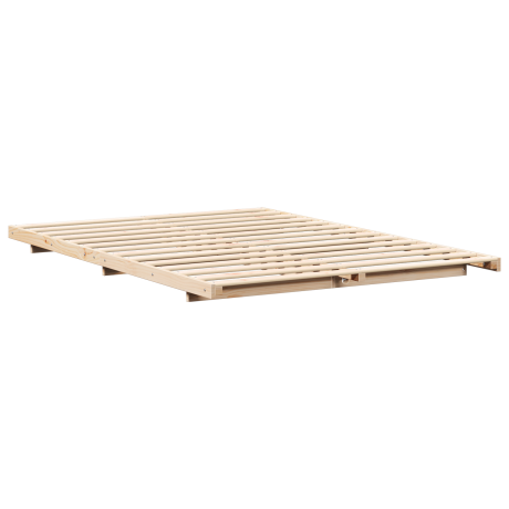 vidaXL Bedframe Bruin 140 x 220 cm Massief grenenhout afbeelding2 - 1