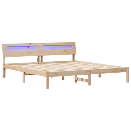 vidaXL Bedframe met hoofdeinde Bruin 180 x 200 cm Massief grenenhout afbeelding2 - 1