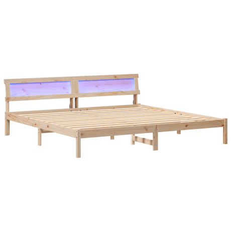vidaXL Bedframe Bruin 200 x 200 cm Massief grenenhout afbeelding2 - 1