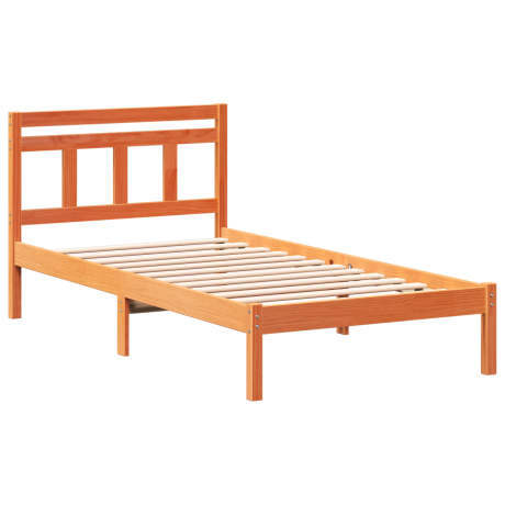 vidaXL Bedframe Bruin 75 x 190 cm Massief grenenhout afbeelding2 - 1