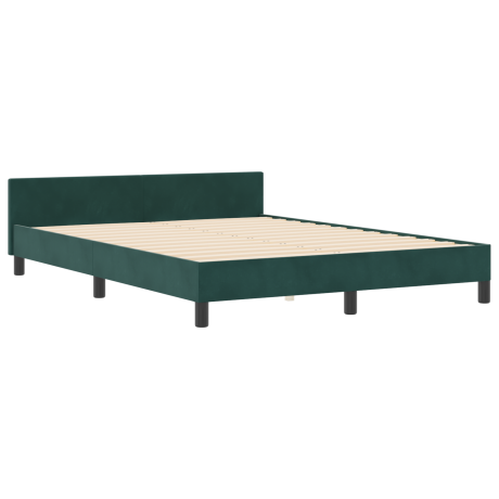 vidaXL Boxspringbed met hoofdeinde Donkergroen 140 x 190 cm Fluweel afbeelding2 - 1
