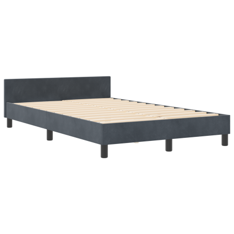 vidaXL Boxspringbed met hoofdeinde Donkergrijs 120 x 200 cm Fluweel afbeelding2 - 1