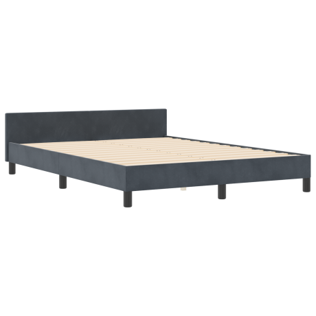 vidaXL Boxspringbed met hoofdeinde Donkergrijs 140 x 190 cm Fluweel afbeelding2 - 1