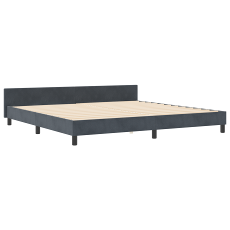 vidaXL Boxspringbed met hoofdeinde Donkergrijs 200 x 200 cm Fluweel afbeelding2 - 1