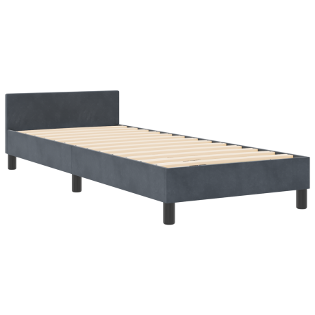 vidaXL Boxspringbed met hoofdeinde Donkergrijs 80 x 200 cm Fluweel afbeelding2 - 1