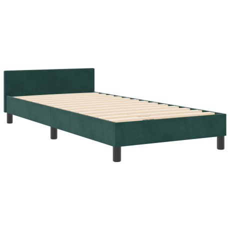 vidaXL Bedframe fluweel donkergroen 90x200 cm afbeelding2 - 1