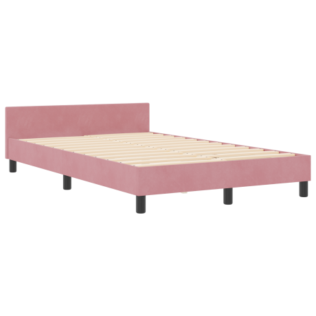 vidaXL Bedframe fluweel roze 120x190 cm afbeelding2 - 1