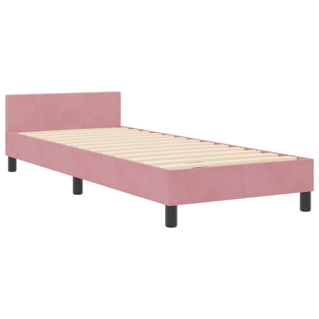 vidaXL Boxspringbed met hoofdeinde Roze 80 x 200 cm Fluweel afbeelding2 - 1