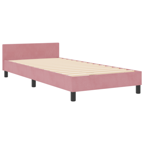 vidaXL Bedframe fluweel roze 90x200 cm afbeelding2 - 1