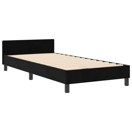 vidaXL Bedframe fluweel zwart 100x200 cm afbeelding2 - 1