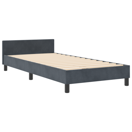 vidaXL Boxspringbed met hoofdeinde Donkergrijs 100 x 200 cm Fluweel afbeelding2 - 1