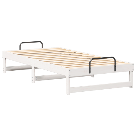 vidaXL Bedframe Wit 90 x 200 cm Massief grenenhout afbeelding2 - 1