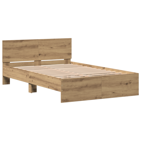 vidaXL Bedframe Artisan Eiken 193 x 125 x 70 cm Bewerkt hout afbeelding2 - 1