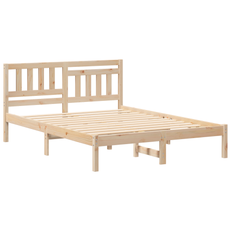 vidaXL Bedframe met hoofdeinde Bruin 120 x 200 cm Massief grenenhout afbeelding2 - 1