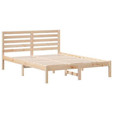 vidaXL Bedframe met hoofdeinde Bruin 120 x 200 cm Massief grenenhout afbeelding2 - 1