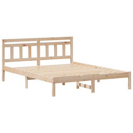 vidaXL Bedframe Bruin 140 x 200 cm Massief grenenhout afbeelding2 - 1