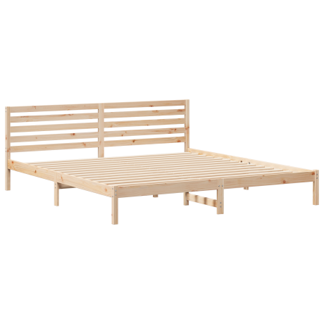vidaXL Bedframe met hoofdeinde Bruin 200 x 220 cm Massief grenenhout afbeelding2 - 1