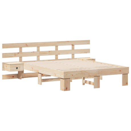 vidaXL Bedframe met lade Bruin 120 x 190 cm Massief grenenhout afbeelding2 - 1
